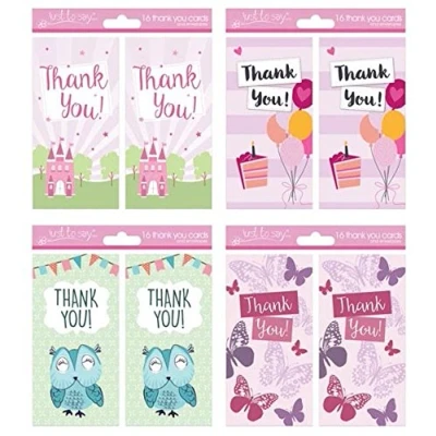 Image of Tallon Just To Say Girl 4 Design Thank You Cards Pack of 16 and Envelopes, Random