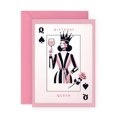 Image of Central 23 Birthday Cards For Her Playing Card Queen Pretty Mum Nana Wife Friend Gifts Girly Ladies Comes With Stickers