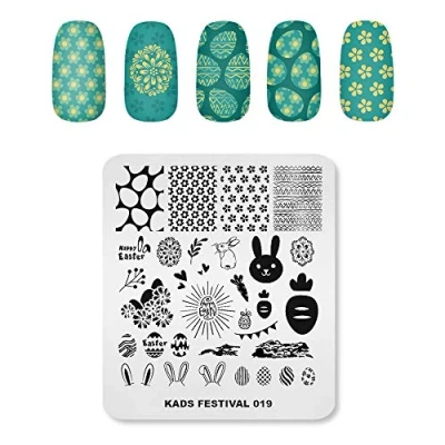 Image of KADS Nail Art Image Stamping Plates DIY Manicure Template Plate for (FE019)