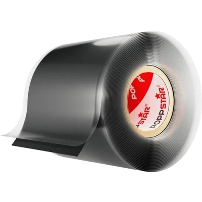 Image of POPPSTAR 3m Self Fusing Silicone Band, Tape, Repair Electrical Tape and Sealing Strip (water tight, air tight), 50mm wide, black