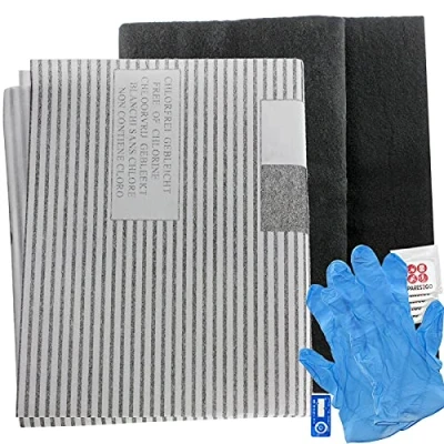 Image of SPARES2GO Grease Filter Kit compatible with Cooke &amp; Lewis Cooker Hood Recirculating Kitchen Extractor Vent Fan (1 x Filter, 1 Carbon + 5 Fresheners)