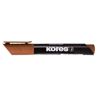 Image of Kores Brown Permanent Marker Pens K XP2, Chisel Tip with Low Odour Ink Waterproof for All Surfaces School Supplies, Office Suppliesm, Pen Pack of 12