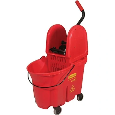 Image of Rubbermaid Commercial Products FG757888RED, 35qt WaveBrake Down Press Combo High Performance Mopping System Red