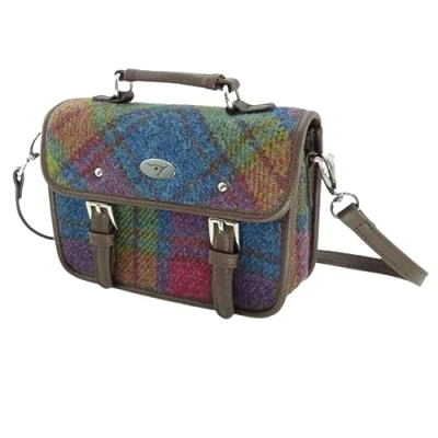 Image of Harris Tweed &#039;Bervie&#039; Mini Satchel Bag in Multi Colour Tartan