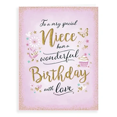 Image of Piccadilly Greetings Modern Birthday Card Niece 8 x 6 inches