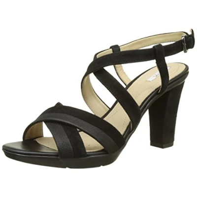 Image of Geox D JADALIS B, Women’s Ankle Strap Sandals, Black (Blackc9999), 2.5 UK (35 EU)