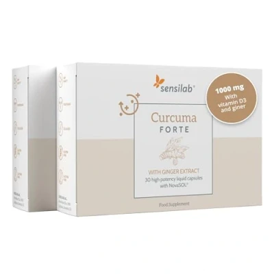 Image of Turmeric Capsules High Strength 1000 mg with Vitamin D3 and Ginger 185x Higher bioavailability Supplement 60 by Sensilab