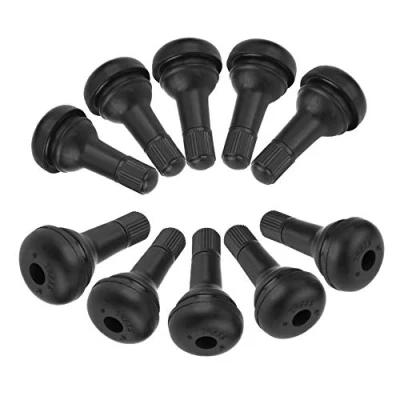 Image of Tire Rubber Valve Stem, 10Pcs Car Auto TR415 Wheel Snap In Tyre Stem Short for Tubeless Rim Holes on Standard Vehicle Tires