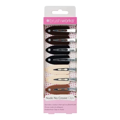 Image of Brushworks No Crease Hair Clips Nude (Pack of 8)