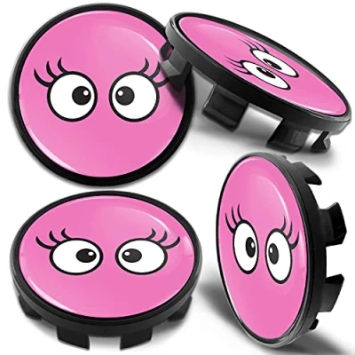 Image of Biomar Labs 4 x 68mm Wheel Centre Alloy Hub Center Caps Compatible with BMW 36136783536 Hubcaps Pink CB 44