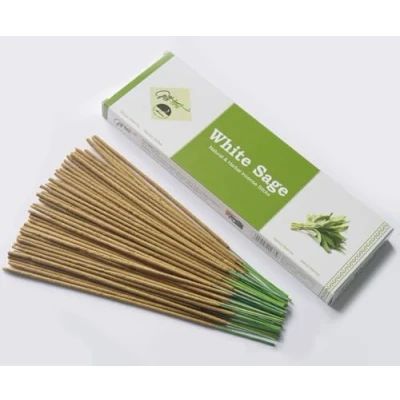 Image of Giftbrit Whie Sage Natural &amp; Herbal Incense Sticks 100 With 1 Holder For Meditation, Yoga, Church, Relaxation, Healing and Positivity