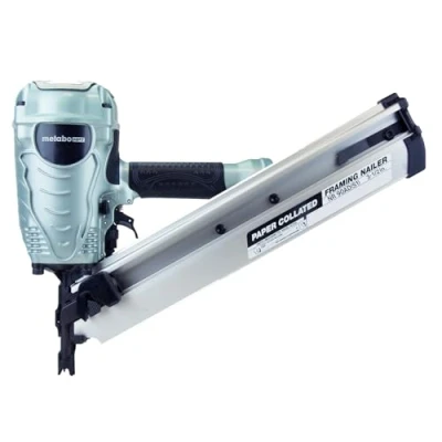 Image of Metabo HPT Framing Nailer, Pro Preferred Brand of Pneumatic Nailers, 30 Degree Magazine, Accepts 2 Inch to 3 1/2 Paper Collated Nails, Ideal for Framing, Truss Build Up, Wall Sheathing, NR90ADS1