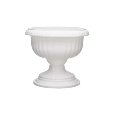 Image of shopior Flower and Herb Plastic Urn Pots Hourglass Shape Indoor Outdoor Decor Wall Planters Plant for Succulents more Garden, Balcony 42cm (1, White)