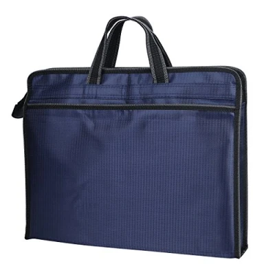 Image of ITODA Portable Handbag A4 Office Messenger Bag Briefcase Business Case Zippered Conference Documents Expanding Folder Multifunctional Oxford Durable File Carrying