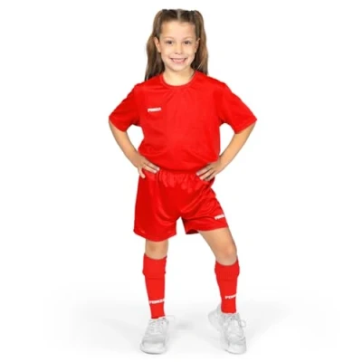 Image of FORZA Kids&#039; Classic Short Sleeve Football Kit Complete Set with Shirt, Shorts &amp; Socks for Boys Girls (UK, Age, 11 Years, 12 Regular, Red)