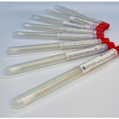 Image of CMJ 25 x Sterile Transport Collection Swab 15cm Wooden Cotton Bud Applicator Tube (25 Swabs)