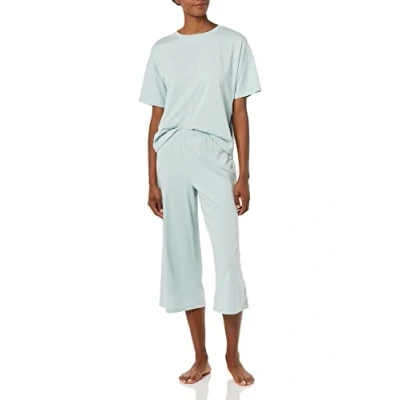 Image of Amazon Essentials Women&#039;s Knit Jersey Pyjama Set (Available in Plus Size), Dusty Blue, L