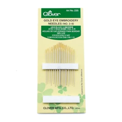 Image of Clover 235 Gold Eye Embroidery Needles No. 3 9, 1