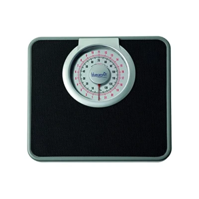 Image of Blue Canyon Mechanical Large Dial Bathroom Scales Measure Body, Luggage Weight Maintain Fitness kg/lb Unit Readings 140kg Max Capacity High Precision Mechanics Accurate Scale (Black)