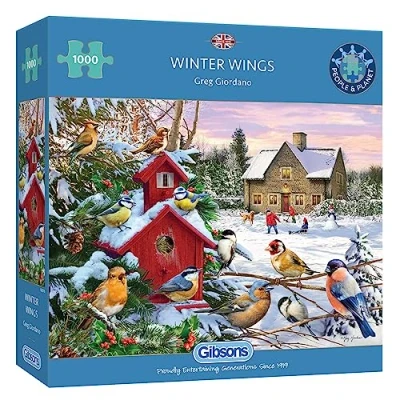 Image of Winter Wings 1000 Piece Jigsaw Puzzle Christmas Sustainable for Adults Premium 100% Recycled Board Great Gift Gibsons Games