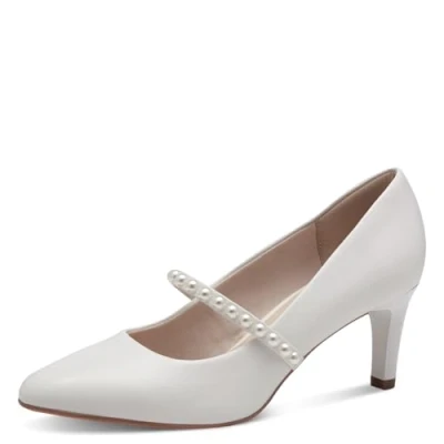Image of Tamaris Women&#039;s Damen 1 22424 44 Pump, White, 5 UK