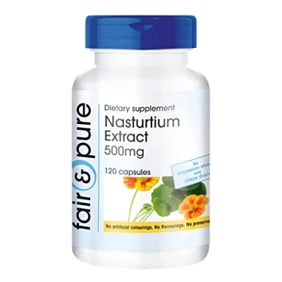 Image of Fair &amp; Pure® Nasturtium Extract 500mg Tropaeolum majus Vegan 120 Capsules