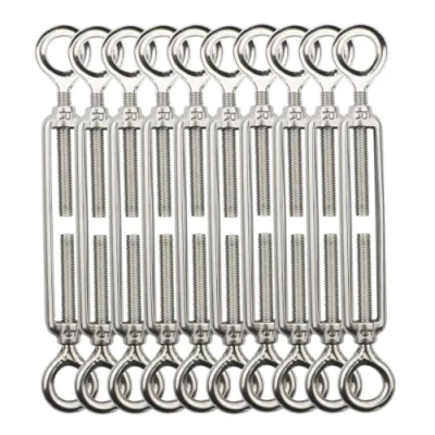 Image of TooTaci 10pcs M5 Turnbuckle Eye and Eye,304 Stainless Steel Wire Tensioner Rope Tension,Adjustable Cable Heavy Duty for Garden Wire,Fence Wire,Lights Hanging