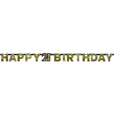 Image of (PKT) Adult Gold Celebration 21st Letter Banner