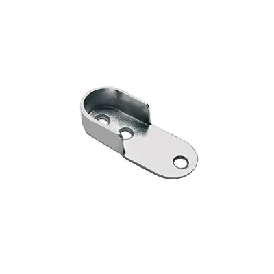 Image of Oval Rail Wardrobe Polished Chrome Hanging Tube Cut to Size + END SUPPORTS and SCREWS (End Support)