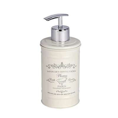 Image of WENKO 22516100 soap dispenser Home for liquid Capacity: 0.35 l, Steel, 8.5 x 16.5 7 cm, Cream
