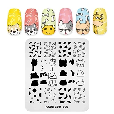 Image of KADS Stamping Plates Animal Cute Dog Manicure Template Nail Art Image Stamp Design Tools (ZO009)