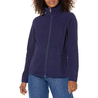 Image of Amazon Essentials Women&#039;s Classic fit Long Sleeved Full Zip Polar Soft Fleece Jacket (Available in Plus Size), Navy, XXL
