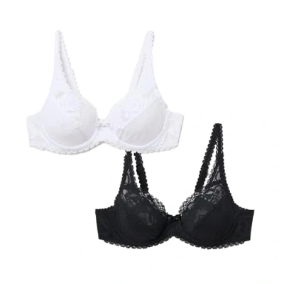 Image of Playtex Women&#039;s Flower Elegance Bra Pack of 2, Multicolored, 38DD