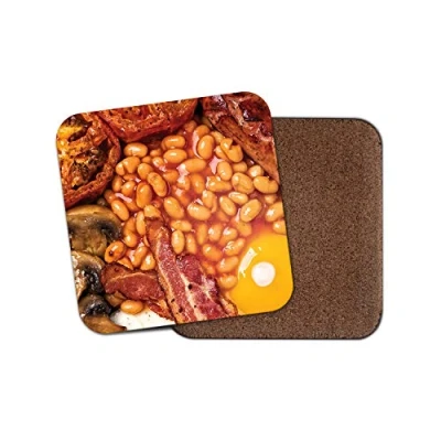 Image of 1 x Full English Breakfast Coaster Food Beans Funny Dad Brother Uncle #8668
