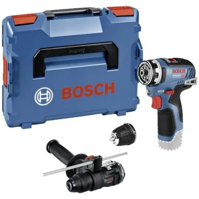 Image of Bosch Professional 12V System Cordless Drill Driver GSR 35 FC (incl. 1x Rotary Hammer Attachment, Chuck Auxiliary Handle, in L BOXX)