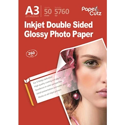 Image of PaperCutz A3 Double Sides Gloss Inkjet Thick Photo Paper 260Gsm 100 Sheets