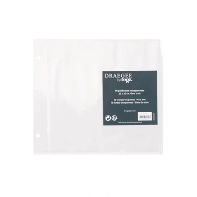 Image of Toga al11e 20 x 0.5 cm Set of 10 Clear Plastic Pockets for Scrapbooks
