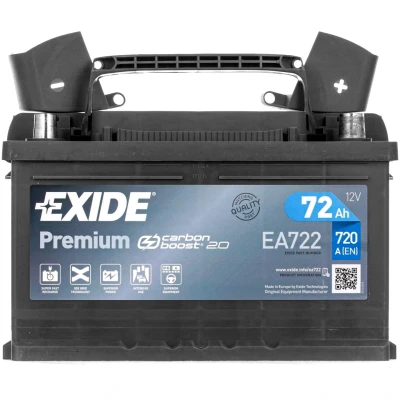 Image of 295590330DF Starter battery EXIDE PREMIUM EA722 12V 72Ah 720A B13 Lead acid FORD: Transit Custom V362 Van, FIESTA 6, FOCUS 3