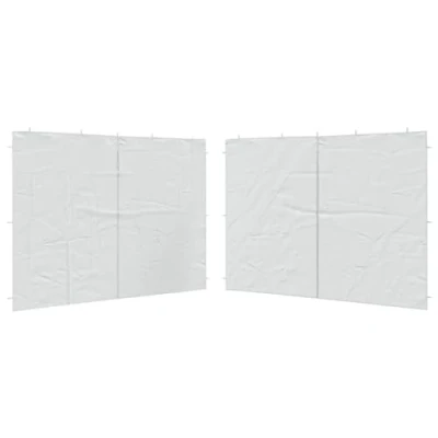 Image of vidaXL Durable Party Tent Marquee Sidewalls with Zipper, PE Material, Water and UV Resistant, Perfect for Outdoor Celebrations, Garden Gatherings, White