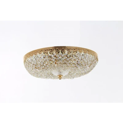 Image of Hanover Semi flush Strass Gold Ceiling Light
