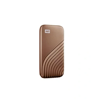 Image of WD 1TB My Passport Portable SSD, External NVMe Solid State Drive, USB C, up to 1050 MB/s, Works with PC, Xbox and Playstation, 2 meters drop resistance, Gold