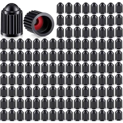 Image of JinRui T 200 Pcs Dust Caps Tyre Valve Cap Universal Black for Car Tyres,Bikes,Bicycles,Motorbikes