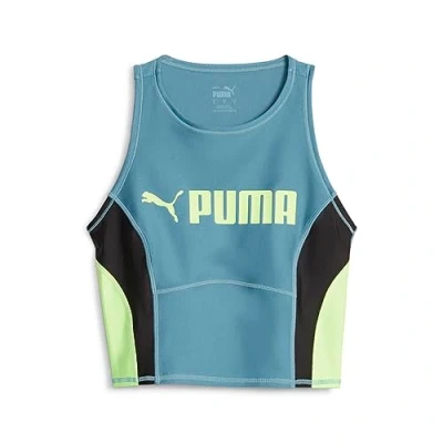 Image of Puma FIT Eversculpt TANK Top, Women&#039;s, Size: Large, Bold blu/speed green