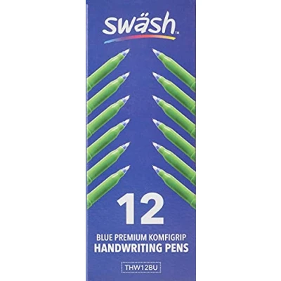 Image of Swash KOMFIGRIP Handwriting Pen Blue (Pack of 12) THW12BU
