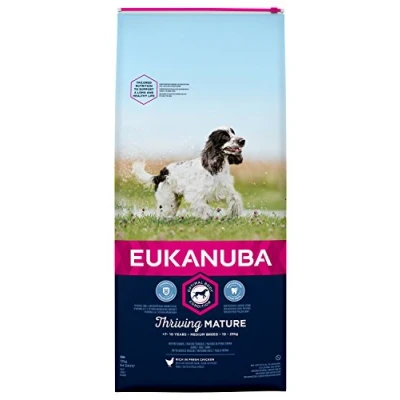 Image of Eukanuba Mature Dog Food For Medium Dogs Rich in Fresh Chicken the Optimal Body Condition of Your Dog, 12kg