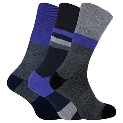 Image of Peninsula Mens 3 Pack Cushioned Liner Anti Blister Hiking Walking Socks Purple Cotton Size 6 11 (UK Shoe)