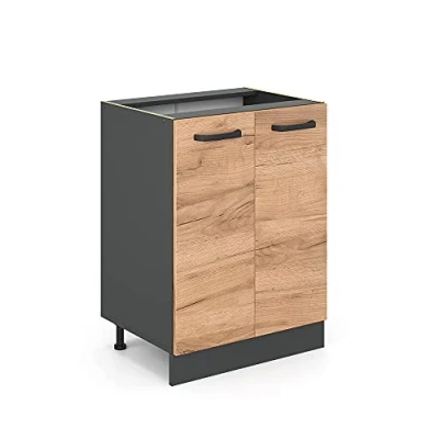Image of Vicco Kitchen base cabinet Raul, Gold power oak/Anthracite, 60 cm without worktop