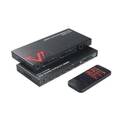 Image of AV Access Professional 4x2 4K@60Hz HDMI 2.0 Matrix Switch, HDR10 &amp; 3D Effect, ARC/CEC, 4K to 1080P Downscaling, SPDIF 5.1CH Audio, HDCP 2.2, 18Gbps Bandwidth, RS232 API + IR Button Control