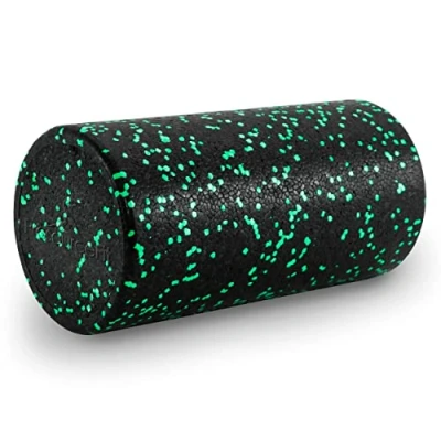 Image of ProsourceFit High Density Foam Rollers 12 inches Long, Firm Full Body Athletic Massage Tool for Back Stretching, Yoga, Pilates, Post Workout Muscle Recuperation, Black/Green