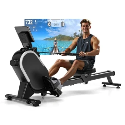 Image of Rowing Machine（2025）, CHAOKE Magnetic Machines for Home 350 LB Weight Capacity, 16 Levels Resistance Row Machine with Dual Slide Rail Space Saving Vertical Storage, Easy Assembly